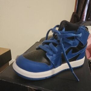 Kids Blue and Black Sneakers